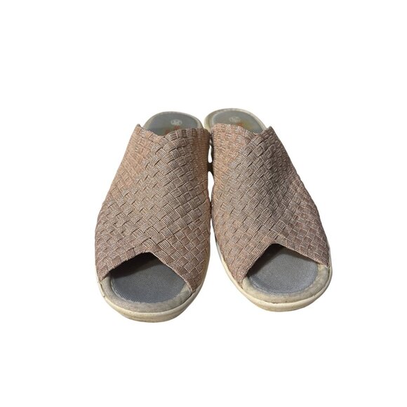 Bernie Mev Womens Peep Toe Wedge Slip-On Shoes Size 8 Pink - Picture 2 of 7